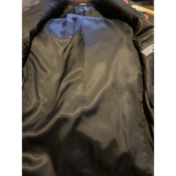 Stafford Suit Mens 40S Jacket 35x28 Pants Black Wool 2 Piece 3 Button 90s - Picture 11 of 14